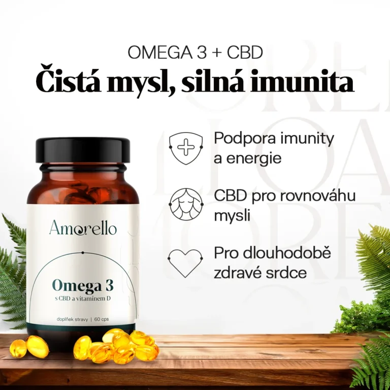 Omega 3 s CBD a vitaminem D3 Amorello